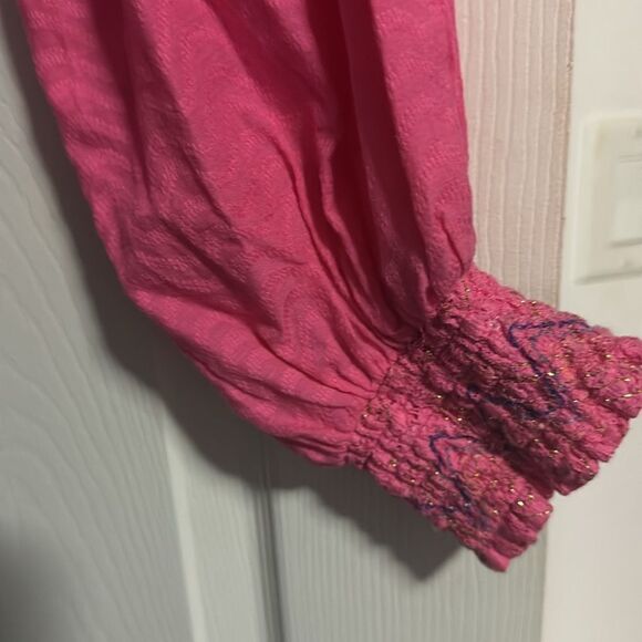 Pink RAMY BROOKE Long Sleeve Cropped Top - Tie Front - Size Small - BRAND NEW - Picture 6 of 7